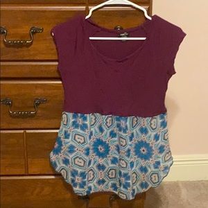 Shirt with dressy material